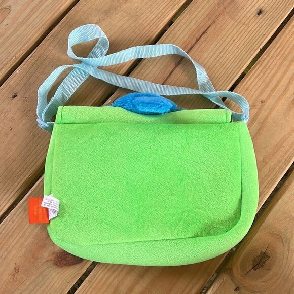 Adventure Planet Blue Green Fuzzy Soft Dolphin Purse Bag 12” x 9” Plush - Picture 4 of 6